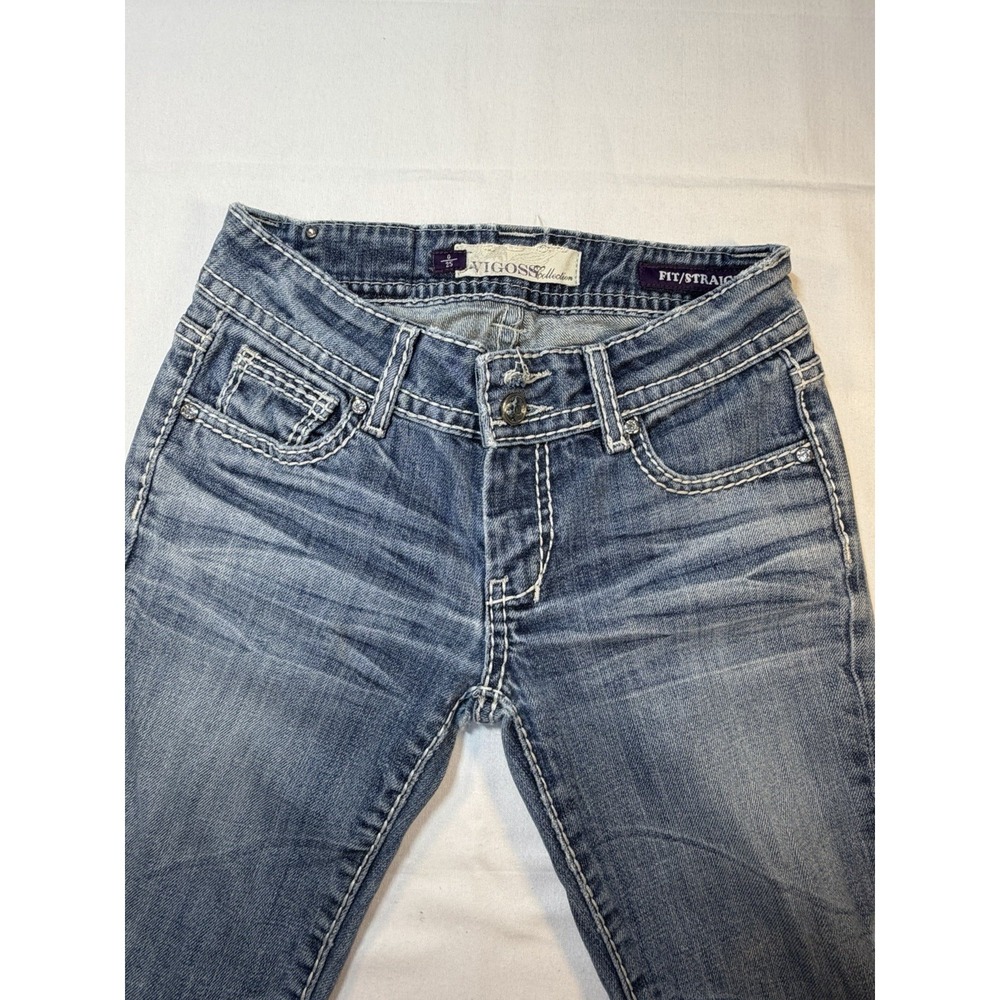 Vigoss‎ Womens Jeans Straight Leg Denim Blue Low Rise 0/25 - Picture 6 of 10